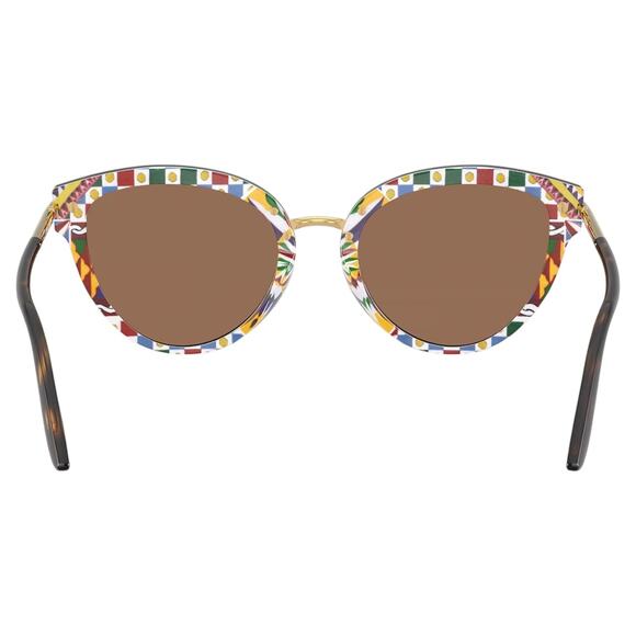 New Dolce & Gabbana Sunglasses Brown Tortoise Shell Gold Metal Cat Eye main image 5